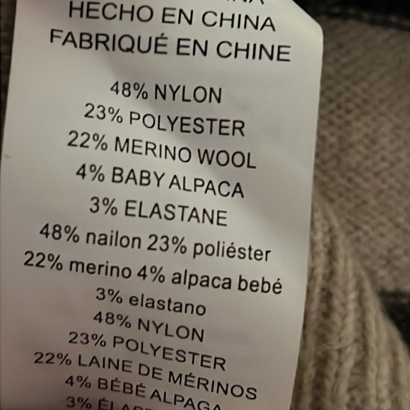 MICHAEL Michael Kors tan gray stripes turtle neck wool alpaca blend sweater M - Picture 10 of 10